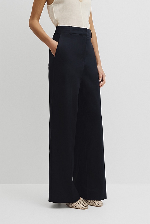 Cotton Sateen Wide Pant Cotton Sateen Wide Pant