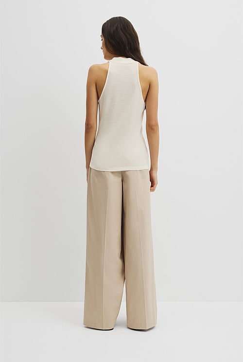Wool V-Neck Drape Tank