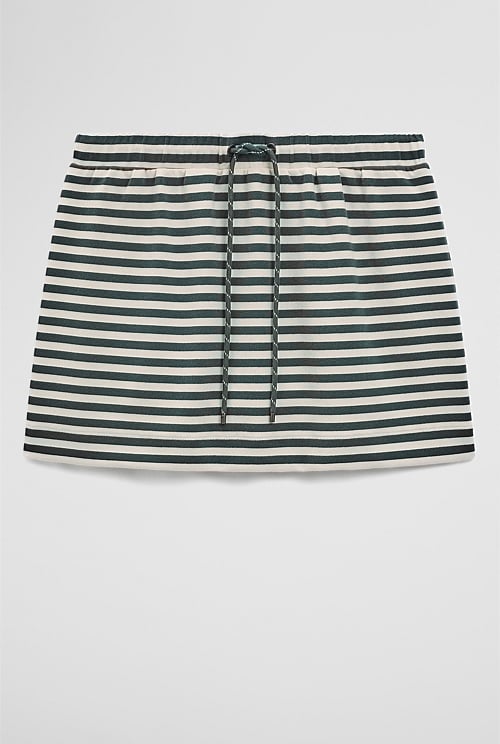 Australian Cotton Blend Stripe Jersey Skirt