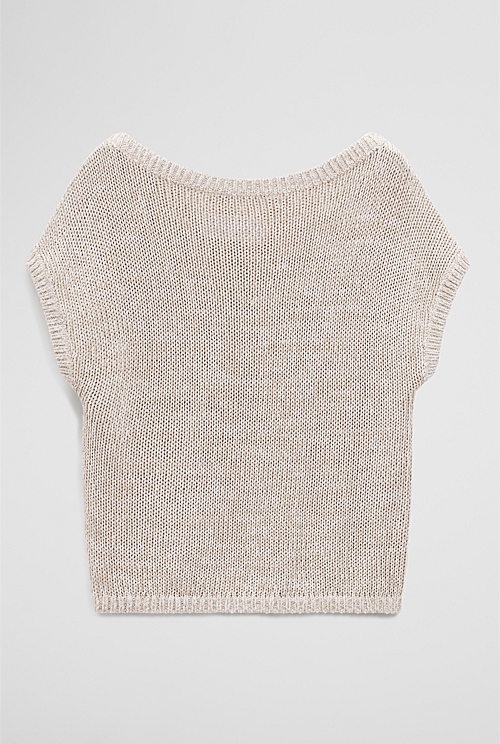 Organically Grown Cotton Asymmetric Tape Knit T-Shirt Organically Grown Cotton Asymmetric Tape Knit T-Shirt