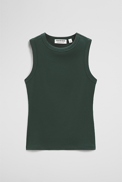 Australian Cotton High Neck Tank Australian Cotton High Neck Tank