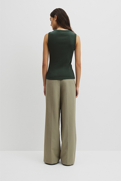 Australian Cotton High Neck Tank Australian Cotton High Neck Tank