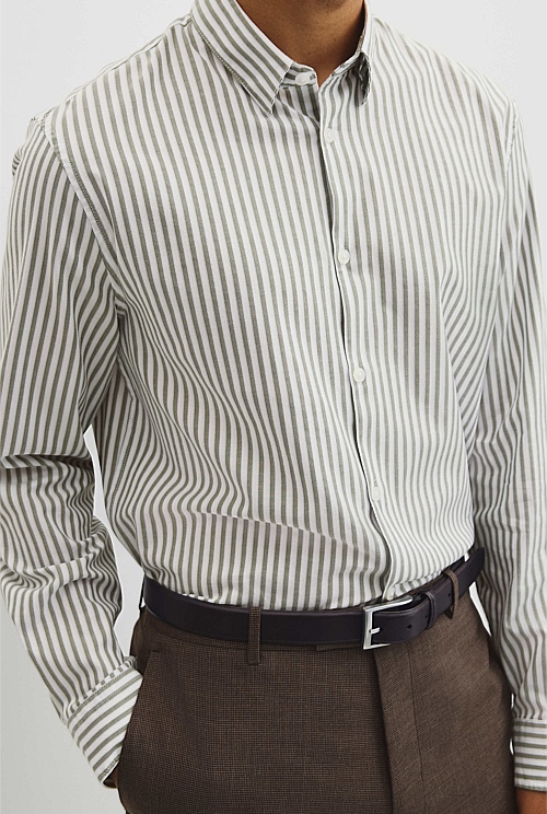 Slim Fit Cotton Stripe Shirt