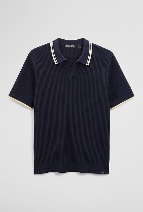 Australian Good Earth Cotton Tapered Trophy Polo