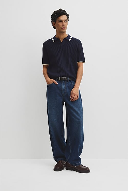 Australian Good Earth Cotton Tapered Trophy Polo