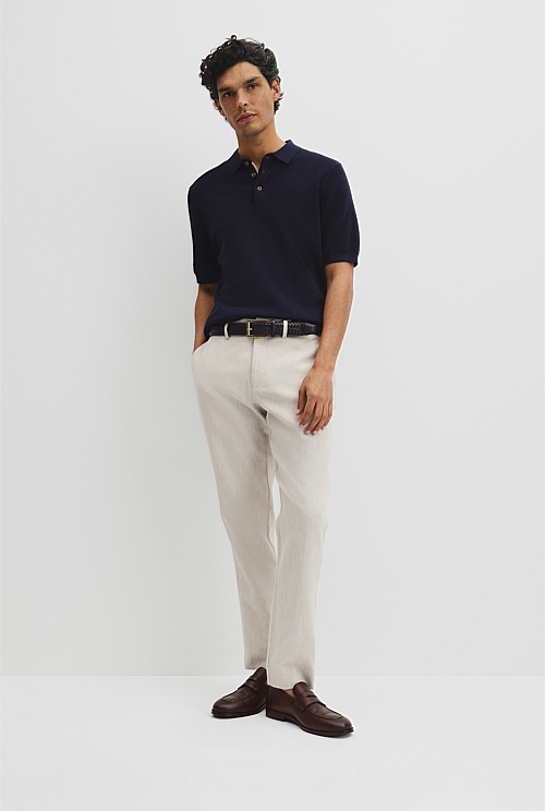 Short Sleeve Good Earth Cotton Pique Knit Polo Short Sleeve Good Earth Cotton Pique Knit Polo