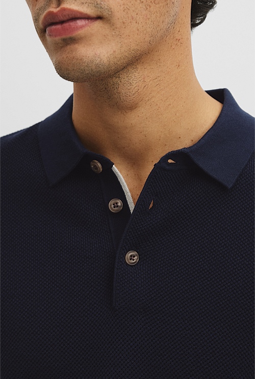 Short Sleeve Good Earth Cotton Pique Knit Polo Short Sleeve Good Earth Cotton Pique Knit Polo