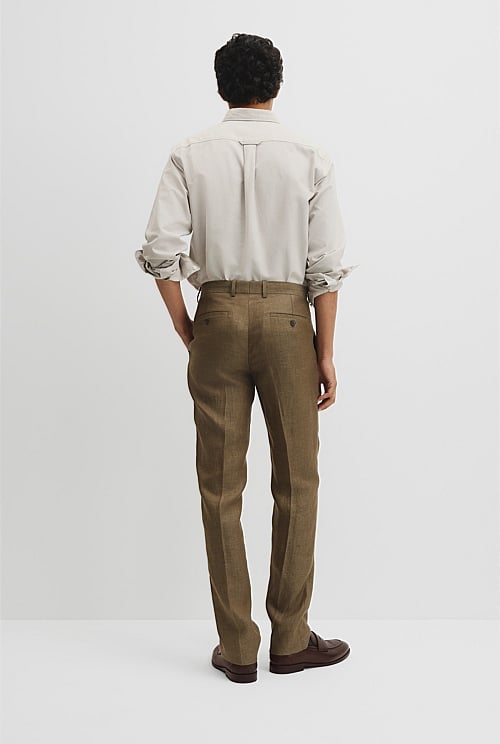 Regular Fit Tapered Linen Pant