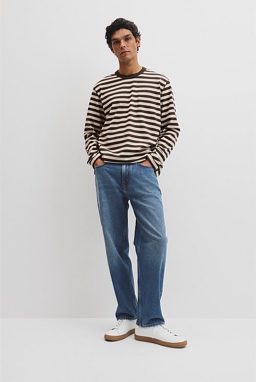 Australian Cotton Long Sleeve Stripe T-Shirt Australian Cotton Long Sleeve Stripe T-Shirt