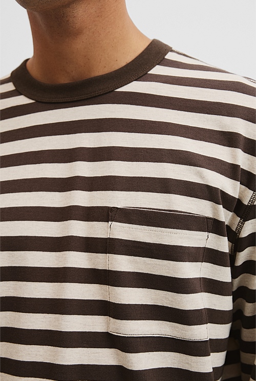 Australian Cotton Long Sleeve Stripe T-Shirt Australian Cotton Long Sleeve Stripe T-Shirt