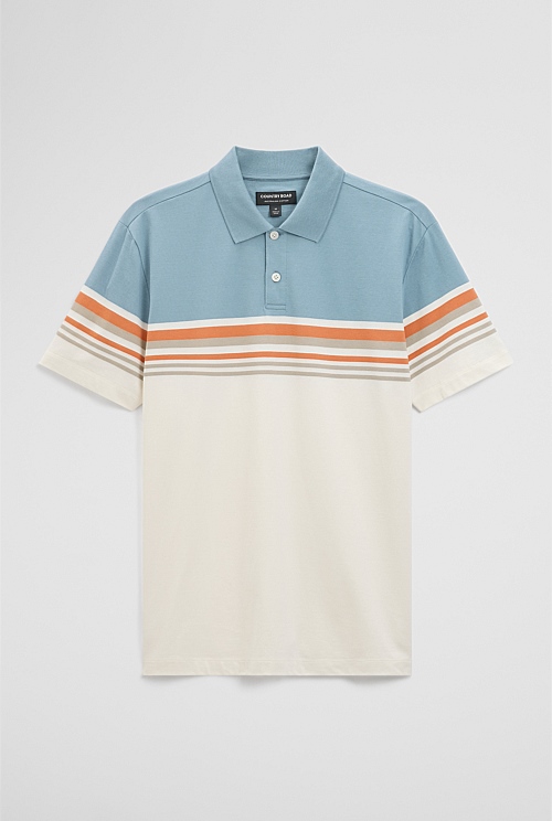 Australian Cotton Short Sleeve Engineered Button Polo Australian Cotton Short Sleeve Engineered Button Polo