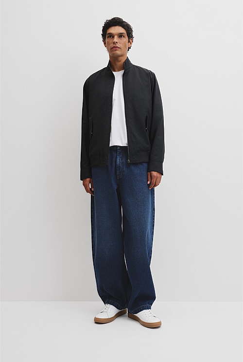 Cotton Nylon Funnel Neck Jacket Cotton Nylon Funnel Neck Jacket