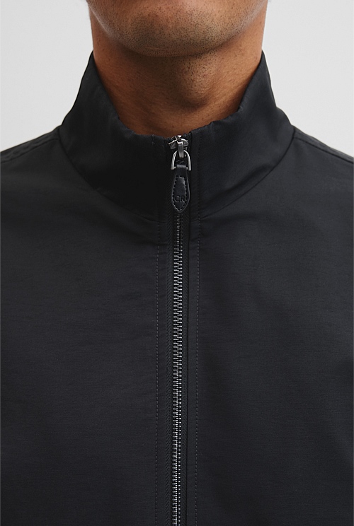 Cotton Nylon Funnel Neck Jacket Cotton Nylon Funnel Neck Jacket