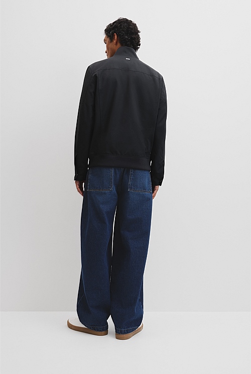 Cotton Nylon Funnel Neck Jacket Cotton Nylon Funnel Neck Jacket