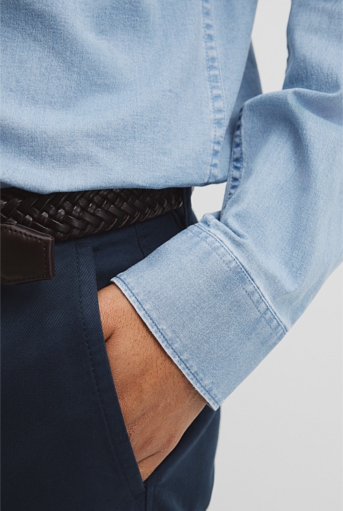 Slim Fit Chambray Shirt Slim Fit Chambray Shirt