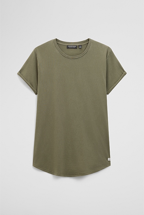 Australian Cotton Longline Garment Dye T-Shirt Australian Cotton Longline Garment Dye T-Shirt