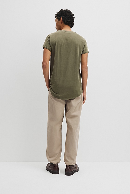 Australian Cotton Longline Garment Dye T-Shirt Australian Cotton Longline Garment Dye T-Shirt