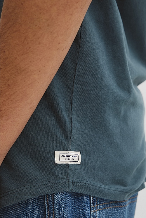 Australian Cotton Longline Garment Dye T-Shirt Australian Cotton Longline Garment Dye T-Shirt