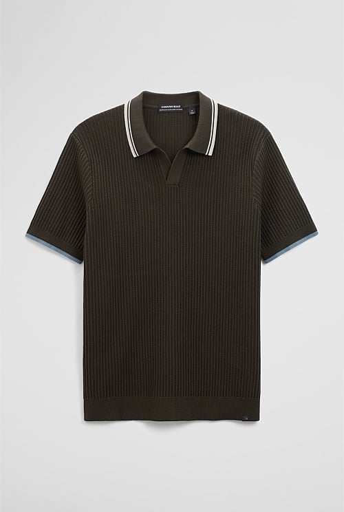Australian Good Earth Cotton Tapered Trophy Polo