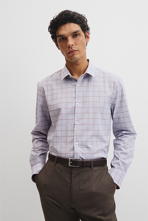 Long Sleeve Slim Curved Sleeve Check Shirt Long Sleeve Slim Curved Sleeve Check Shirt