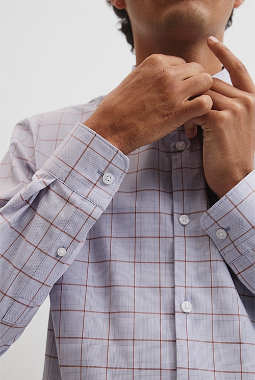 Long Sleeve Slim Curved Sleeve Check Shirt Long Sleeve Slim Curved Sleeve Check Shirt