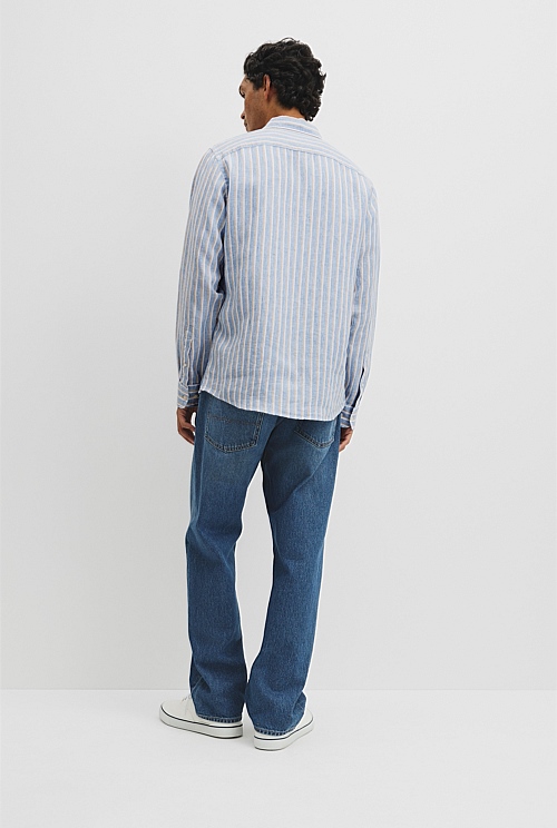 Regular Fit Linen Stripe Shirt Regular Fit Linen Stripe Shirt