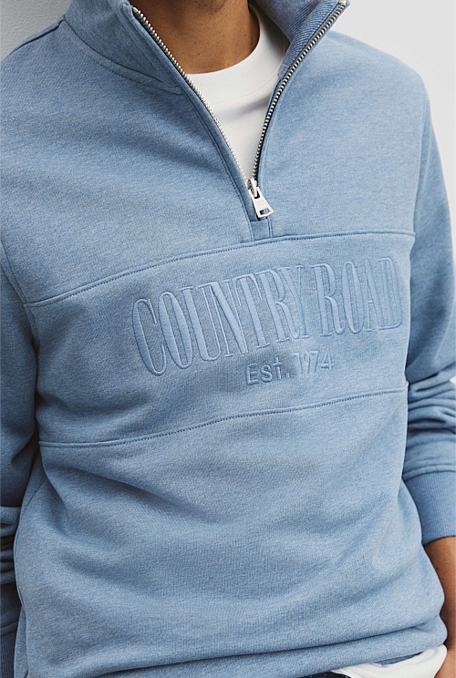 Australian Cotton Half Zip Heritage Sweat Australian Cotton Half Zip Heritage Sweat