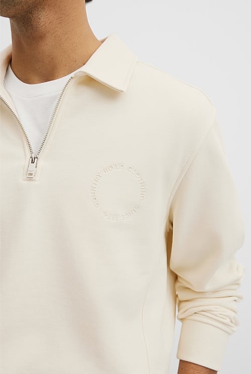 Australian Cotton Long Sleeve Folded Collar Sweat