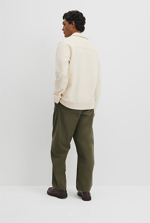 Australian Cotton Long Sleeve Folded Collar Sweat