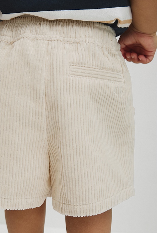 Organically Grown Cotton Pull On Cord Straight Short Organically Grown Cotton Pull On Cord Straight Short