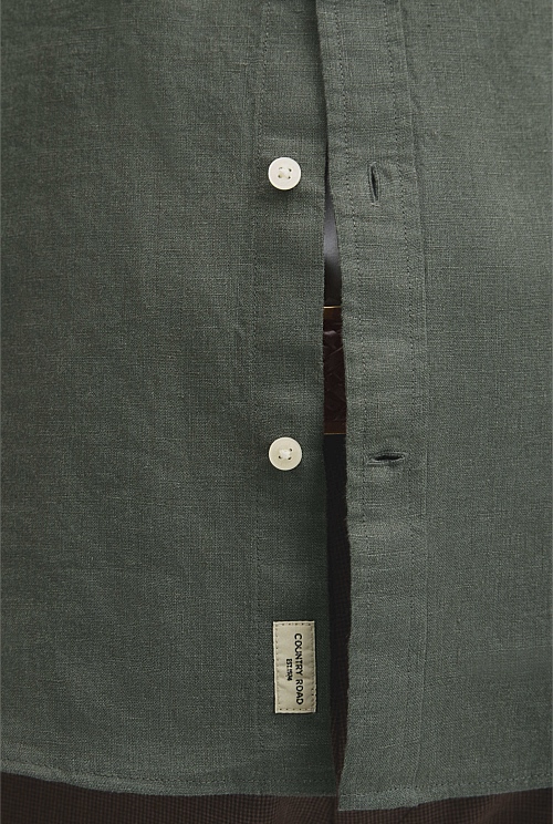 Regular Fit Short Sleeve Linen Shirt