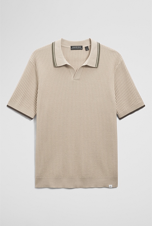 Australian Good Earth Cotton Tapered Trophy Polo Australian Good Earth Cotton Tapered Trophy Polo