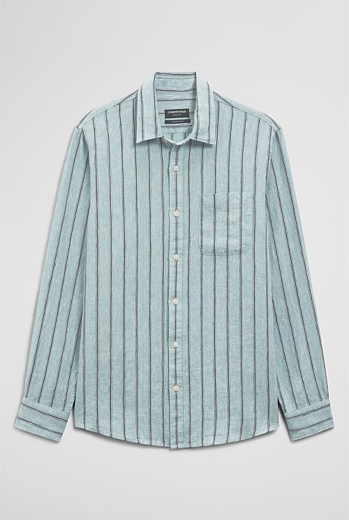 Regular Fit Linen Stripe Shirt Regular Fit Linen Stripe Shirt