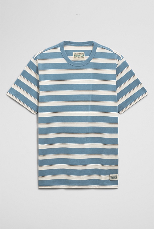 Australian Cotton Stripe Workwear T-Shirt
