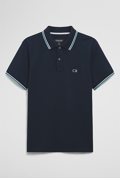 Australian Cotton CR Logo Pique Polo Australian Cotton CR Logo Pique Polo