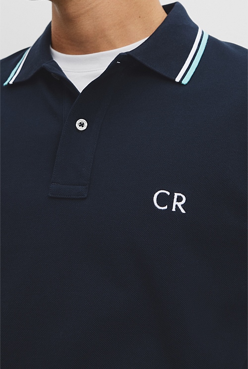 Australian Cotton CR Logo Pique Polo Australian Cotton CR Logo Pique Polo