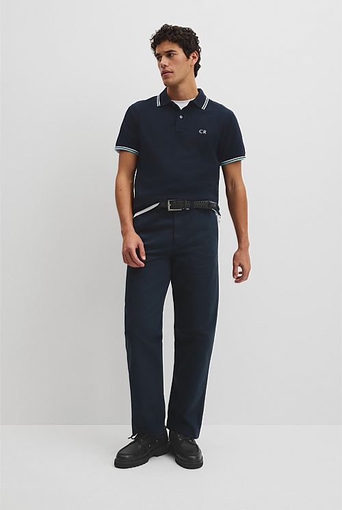 Australian Cotton CR Logo Pique Polo Australian Cotton CR Logo Pique Polo