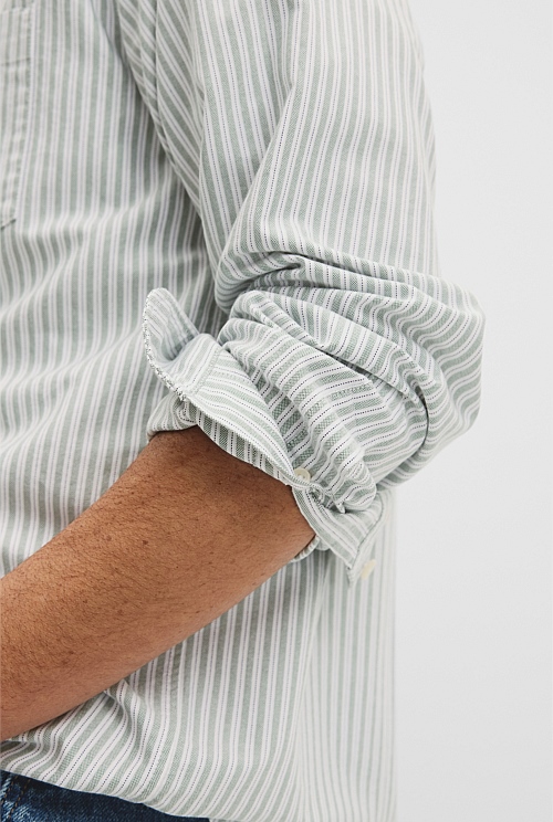 Regular Fit Australian Good Earth Cotton Oxford Stripe Shirt Regular Fit Australian Good Earth Cotton Oxford Stripe Shirt