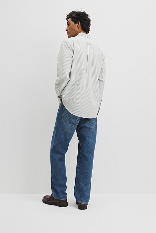 Regular Fit Australian Good Earth Cotton Oxford Stripe Shirt Regular Fit Australian Good Earth Cotton Oxford Stripe Shirt