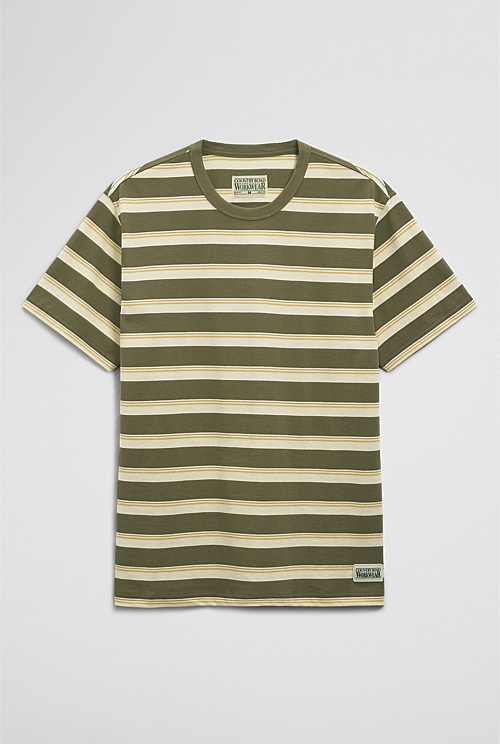 Australian Cotton Stripe Workwear T-Shirt Australian Cotton Stripe Workwear T-Shirt