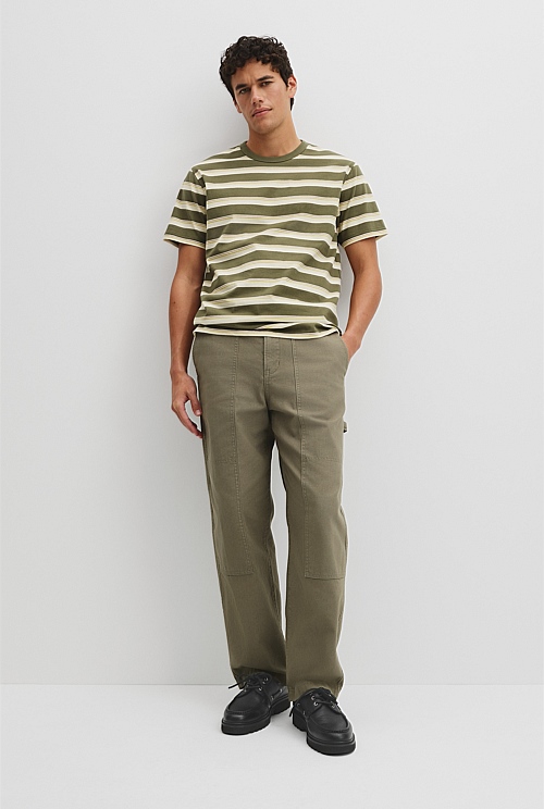 Australian Cotton Stripe Workwear T-Shirt Australian Cotton Stripe Workwear T-Shirt