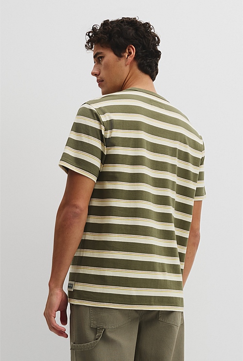 Australian Cotton Stripe Workwear T-Shirt Australian Cotton Stripe Workwear T-Shirt