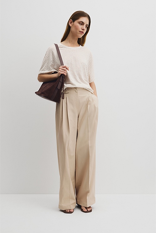 Stripe Linen Dolman T-Shirt Stripe Linen Dolman T-Shirt