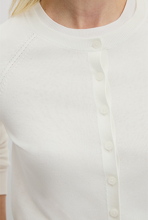 Pointelle Detail Cardigan