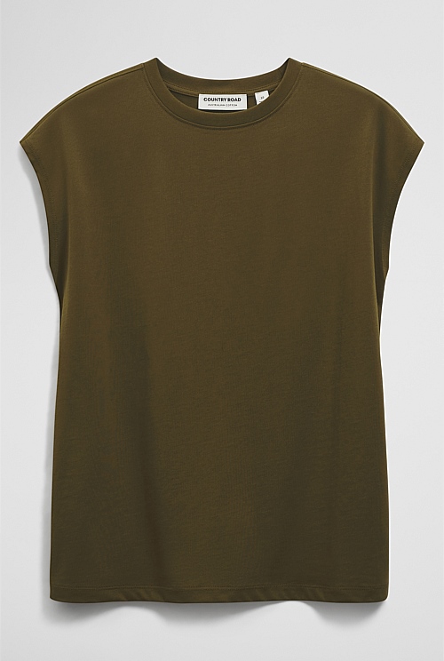 Australian Cotton Relaxed Crew Tank Australian Cotton Relaxed Crew Tank
