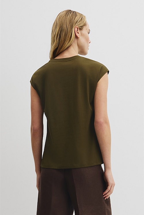 Australian Cotton Relaxed Crew Tank Australian Cotton Relaxed Crew Tank