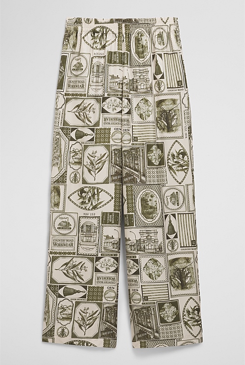 Print Washable Silk Pant Print Washable Silk Pant