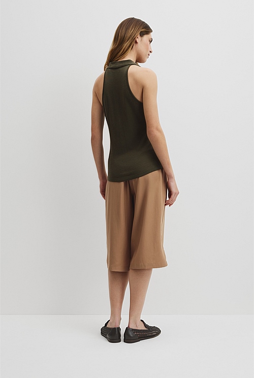 V-Neck Wool Drape Top V-Neck Wool Drape Top