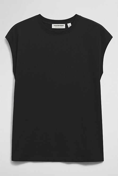 Australian Cotton Relaxed Crew Tank Australian Cotton Relaxed Crew Tank