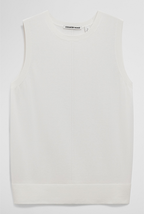 Pointelle Detail Neck Tank